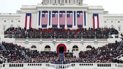 U.S. President Barack Obama gives his inauguration address during the public ceremonial inauguration on the West Front of the U.S. Capitol January 21, 2013 in Washington, DC.