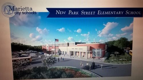 Open since 1942, Park Street Elementary School will be demolished and replaced for an estimated $17 million on the same site. Following the March 21 groundbreaking ceremony, the new school is expected to be open by August 2020. (Rendering by Breaux and Associates Architects/Marietta City Schools)