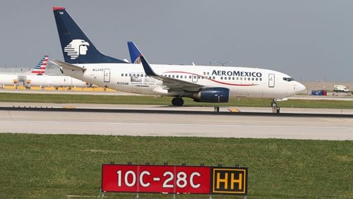 CHICAGO, IL - SEPTEMBER 19: An AeroMexico jet taxis at O'Hare International Airport on September 19, 2014 in Chicago, Illinois.