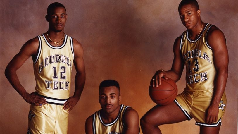 Former Georgia Tech basketball players (left to right) Kenny Anderson, Dennis Scott and Brian Oliver were given the nickname 'Lethal Weapon 3' during the 1990 Final Four season.