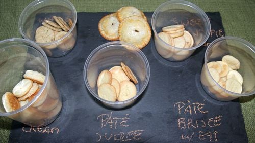 A selection of samples of pie crusts prepared by Chef Larkin Rogers during a class at the Countryside Conservancy offices in Boston Township, Ohio. (Katie Byard/Akron Beacon Journal/TNS)