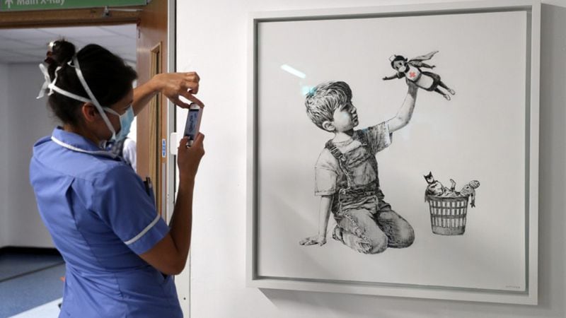 Banksy honors nurses, doctors on coronavirus front lines in latest work