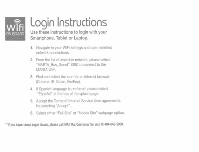 MARTA Wi-Fi login instructions