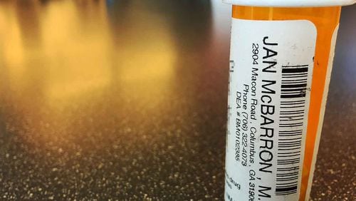 A person who never saw or talked with Dr. Jan McBarron received this bottle of phentermine from her after filling out a brief online questionnaire.