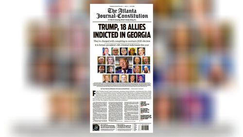 From The front page of the Tuesday, Aug. 15, 2023 edition of The Atlanta Journal-Constitution.