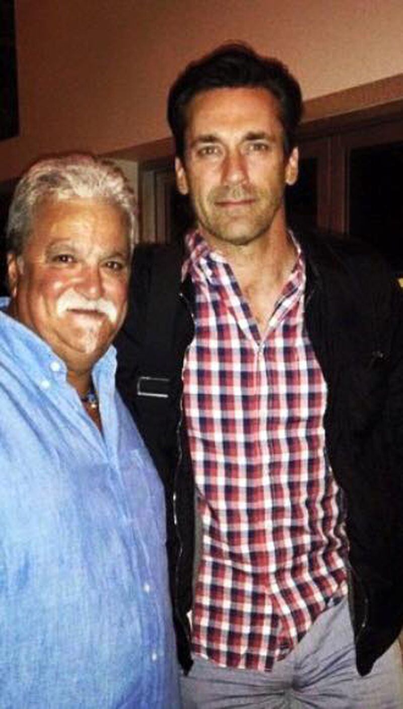 Jon Hamm with 10 Degrees South's Chef Derek Anthony. Photo: contributed