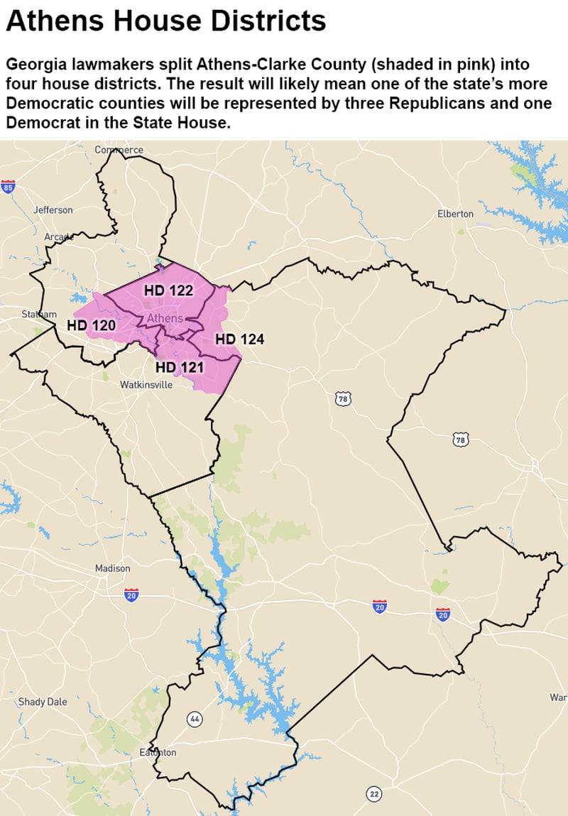 Athens-Clarke County State House Districts