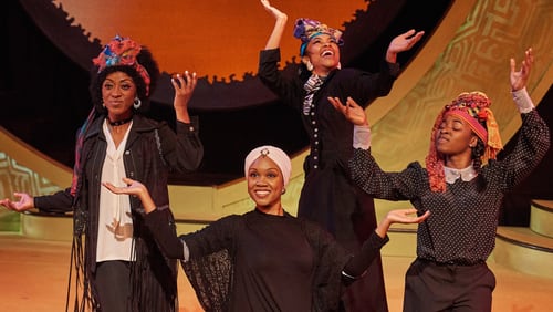 Tina Fears (from left), Marliss Amiea, Chani Maisonet and Chelsea Reynolds appear in the musical “Simply Simone” at Theatrical Outfit. They represent different stages of Nina Simone’s persona. CONTRIBUTED BY CHRISTOPHER BARTELSKI