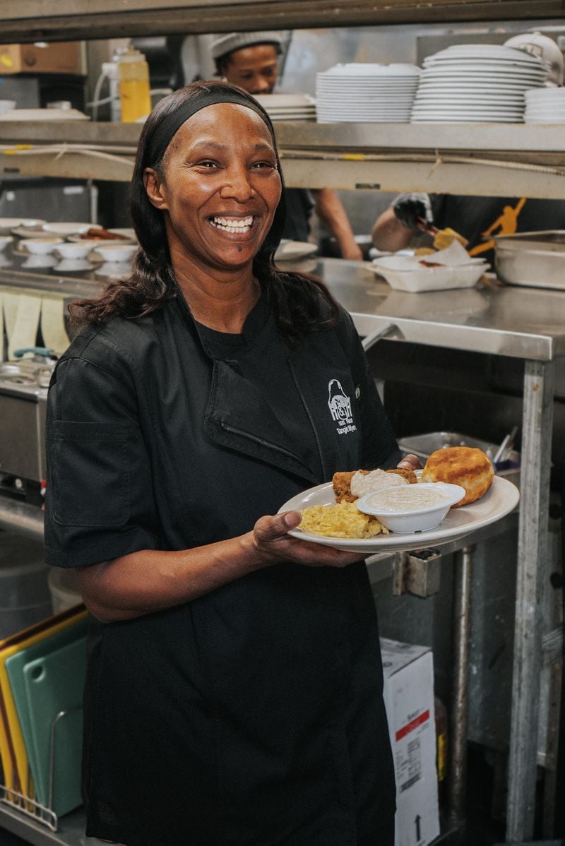 General Manager and chef Tangie Myers arrives at H&H each day at 3:30 a.m. to make the restaurant's breakfast biscuits. Courtesy of Jesse Horton