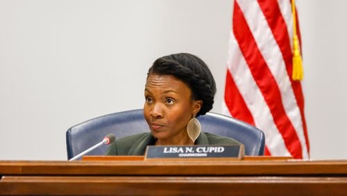 Chairwoman Lisa Cupid is seen at a Cobb County Board of Commissioners meeting in Marietta on Tuesday, September 27, 2022.   (Arvin Temkar / arvin.temkar@ajc.com)