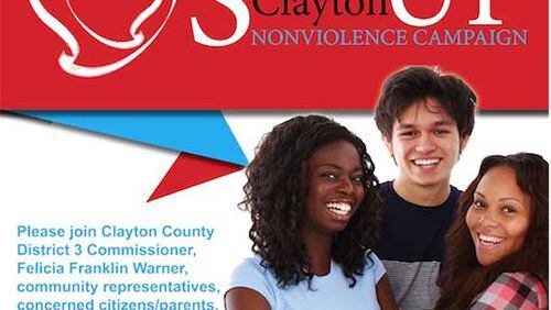 Stand Up Clayton flyer promoting Saturday’s rally