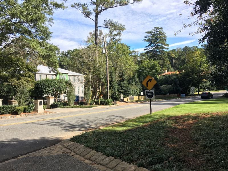 The view from a driveway on Blackland Road in Buckhead’s Tuxedo Park neighborhood.  