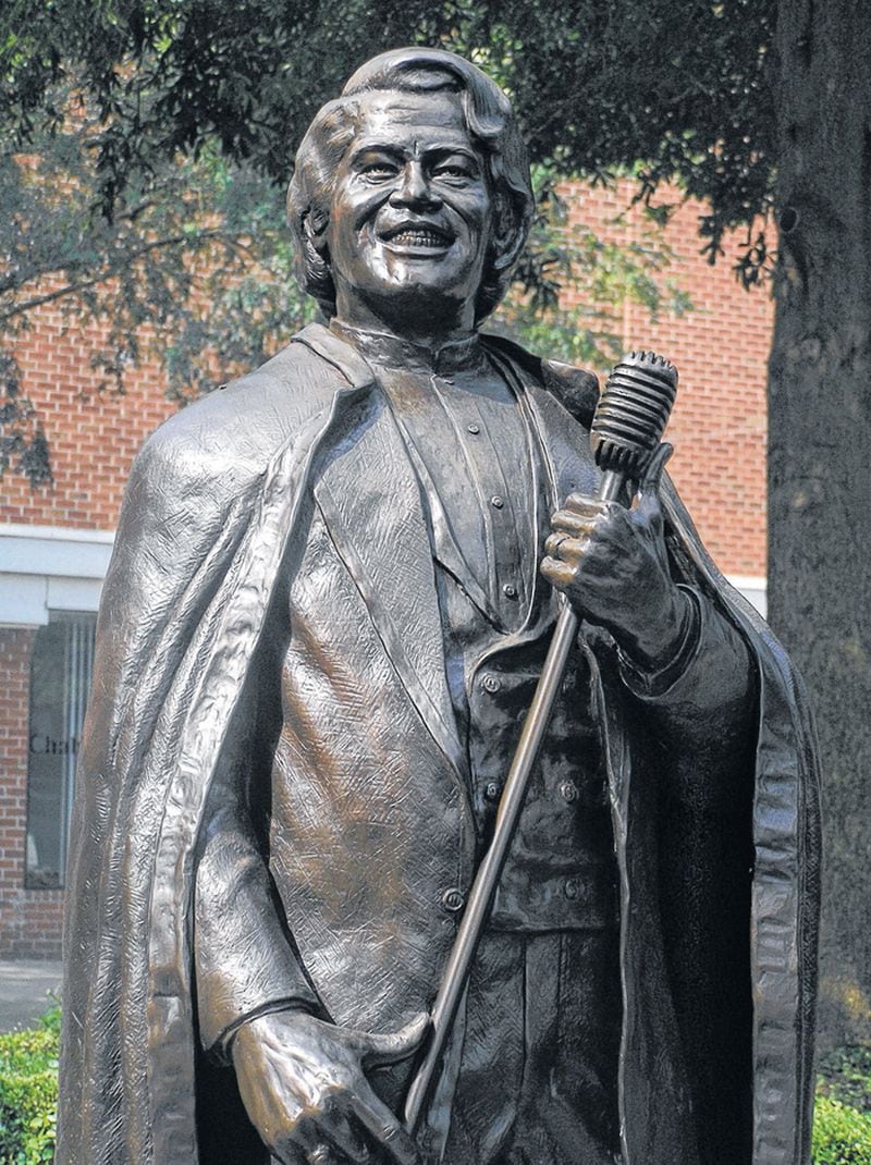 The life-sized James Brown statue was dedicated in 2005, before the singer's death.