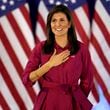 Former U.N. Ambassador Nikki Haley received 128,000 votes in Tuesday's GOP presidential primary in Indiana even though she quit the race two months ago. (AP Photo/Abbie Parr, File)
