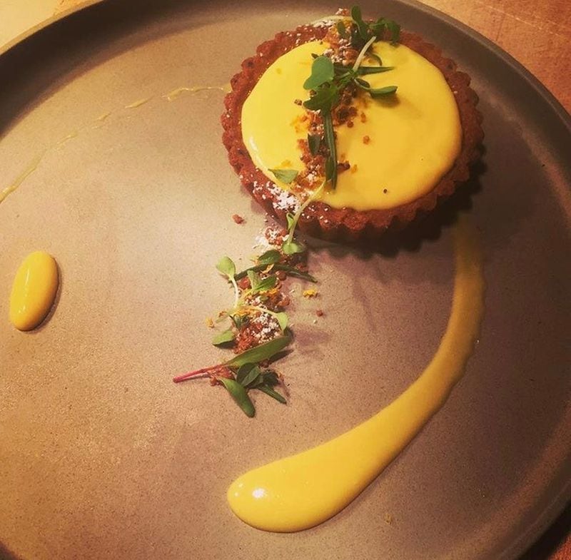 Pastry chef Carla Tomasko of Bacchanalia features Meyer lemons in her Valentine’s Day tartlet. CONTRIBUTED BY CARLA TOMASKO