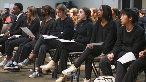 Lakeside High School students spoke to the DeKalb County Board of Education about the district's dress code policy at a meeting on Monday, Feb. 13, 2023, in Stone Mountain. The district changed the dress code for this year in line with their requests. (Jason Getz / Jason.Getz@ajc.com)