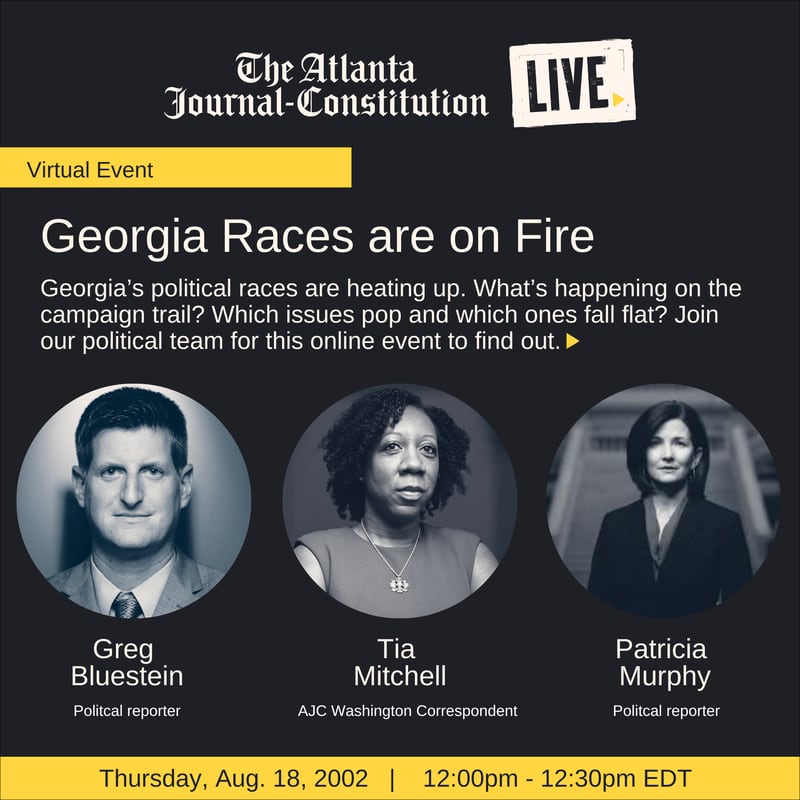 "Georgia Races are on Fire" online event featuring AJC politics team