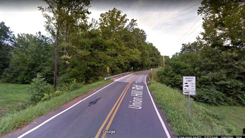 Cherokee County plans to replace the Union Hill Road bridge over Mill Creek and has agreed to reimburse a water and sewer authority its costs to relocate a water main for the project. GOOGLE MAPS