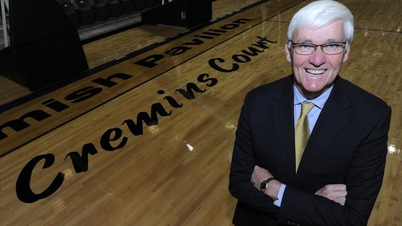 The floor at McCamish Pavilion - Cremins Court - bears the name of former Georgia Tech basketball coach Bobby Cremins. (Johnny Crawford/AJC)