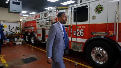 Mayor Andre Dickens tours Atlanta Fire and Rescue Station 26 on Howell Mill Road NW in Atlanta on Monday, May 16, 2022.  (Arvin Temkar / arvin.temkar@ajc.com)