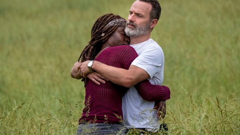 Andrew Lincoln as Rick Grimes and Danai Gurira as Michonne in "The Walking Dead." The pair will team up for a new spinoff. Photo Credit: Jackson Lee Davis/AMC