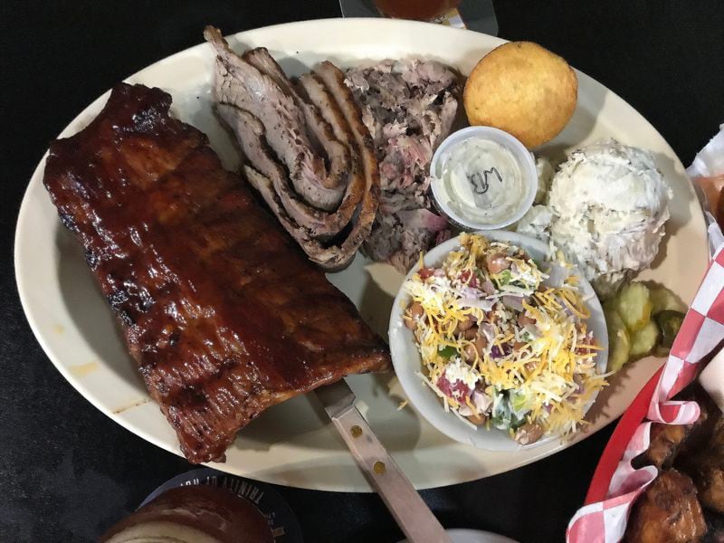 Ribs and brisket at Collins River BBQ & Cafe in McMinnville, Tennessee.