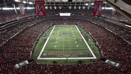 The Georgia Dome, shown on the day of the Atlanta-Seattle playoff game, will host its final football game Sunday when the Falcons meet the Packers for the NFC Championship. HYOSUB SHIN / HSHIN@AJC.COM