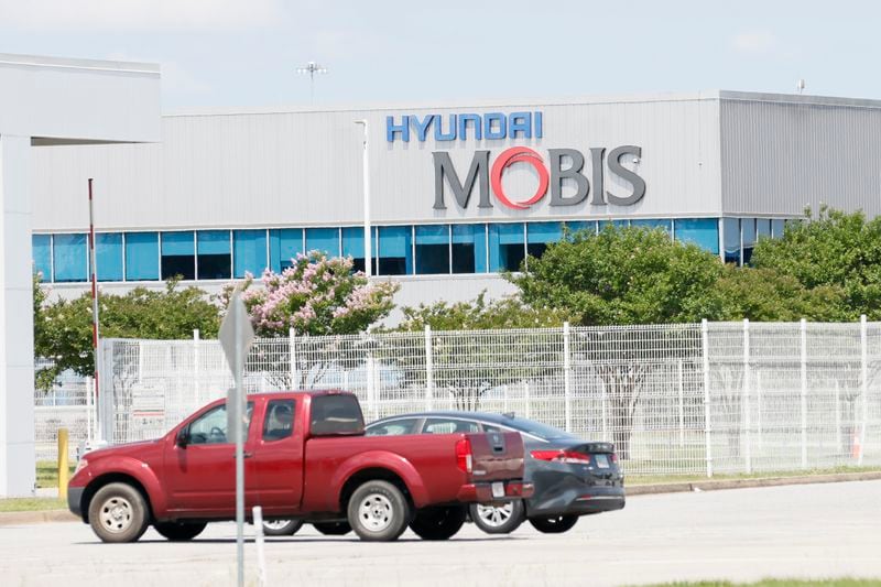 A Hyundai Mobis plant located in West Point, Georgia is one of several worksites Mexican nationals say they worked as production workers despite having crossed the border under the impression engineering jobs were waiting for them. (Miguel Martinez / miguel.martinezjimenez@ajc.com)