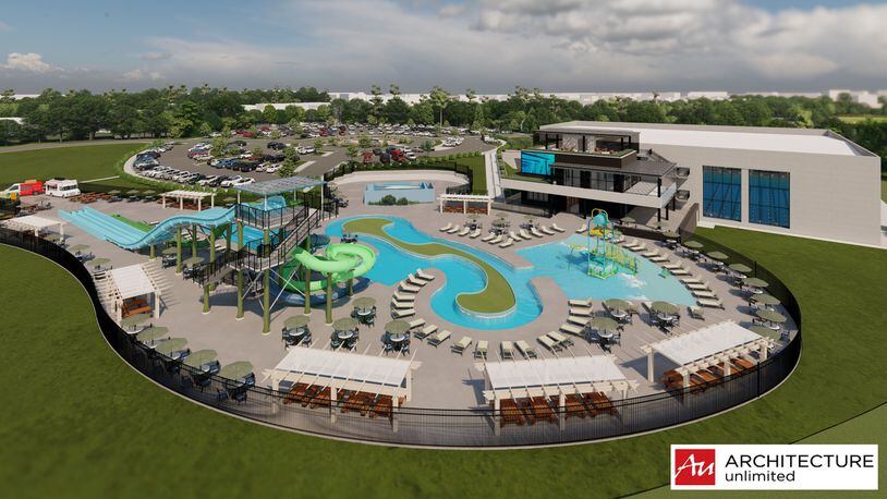 A rendering of the new aquatic center.