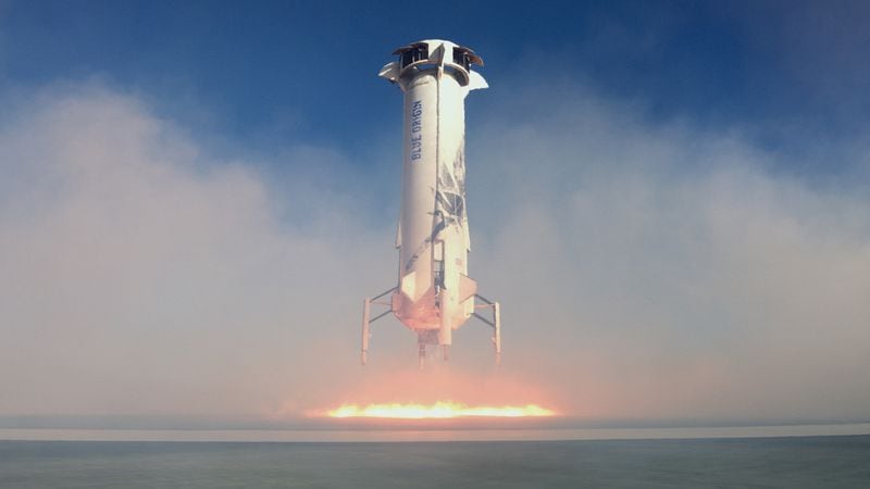 Blue Origin, founded by American billionaire Jeff Bezos, will send humans into space for the first time Tuesday for a journey of a few minutes in zero gravity aboard his New Shepard rocket
(Abaca via ZUMA Press/TNS)