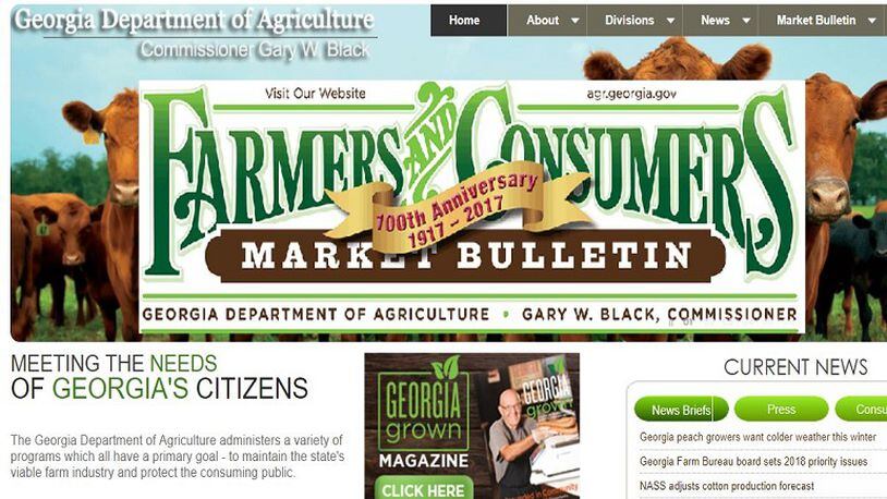 The Georgia Department of Agriculture's website is online after it was disabled for 11 days because of a computer infection.