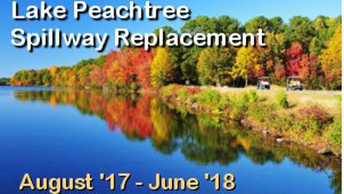 A new web page will keep Peachtree City residents updated on the Lake Peachtree spillway replacement. Courtesy Peachtree City