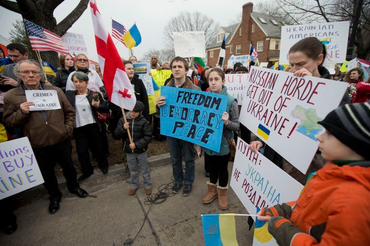 Russian military actions in Ukraine spark demonstrations