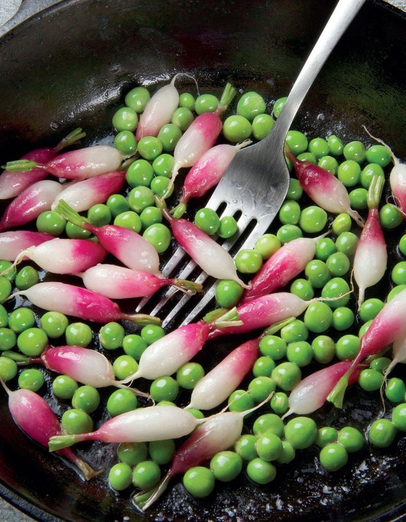 A nice side dish for braised meat is butter braised radishes with English peas, adapted from a recipe for 