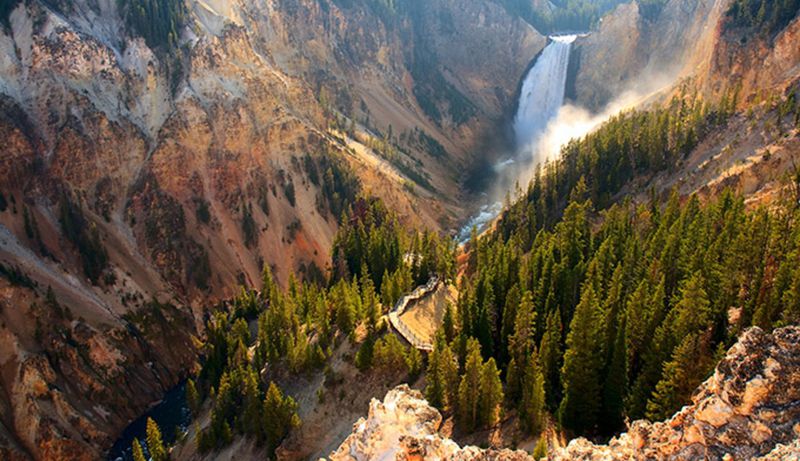 The Grand Canyon of the Yellowstone River is a spectacular 24-mile-long canyon with unique color schemes resulting from exposure to geysers and hot springs. CONTRIBUTED BY WWW.YELLOWSTONEPARK.COM