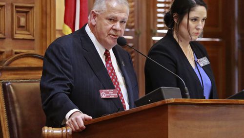 Feb. 29, 2016 - Atlanta - Speaker David Ralston announces that he is postponing two pieces of casino legislation, preventing a House vote, effectively ending chances of the issue moving forward this year. Many key bills come up for last-chance votes Monday on crossover day at the Capitol. Crossover Day is the final day for a bill to move from one chamber to the other this year. Although there are ways around the rule, only a few bills each year successfully defy Crossover Day’s deadline. BOB ANDRES / BANDRES@AJC.COM