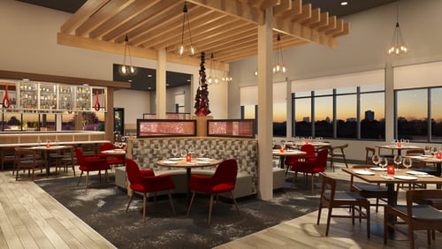 Rendering of the interior at Spice & Sky. / Courtesy of Chamblee Holiday Inn & Suites
