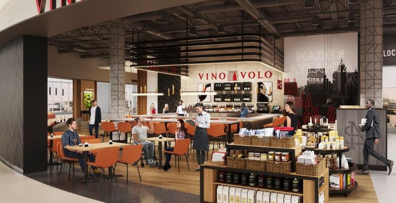 A rendering of a Vino Volo planned for Hartsfield-Jackson's Concourse T extension.