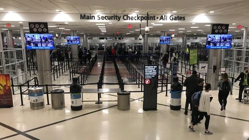 Nov. 25, 2020 - Thousands of travelers passed through Hartsfield-Jackson International Airport on the day before Thanksgiving 2020. But due to COVID-19 crowds were about half what they normally are.