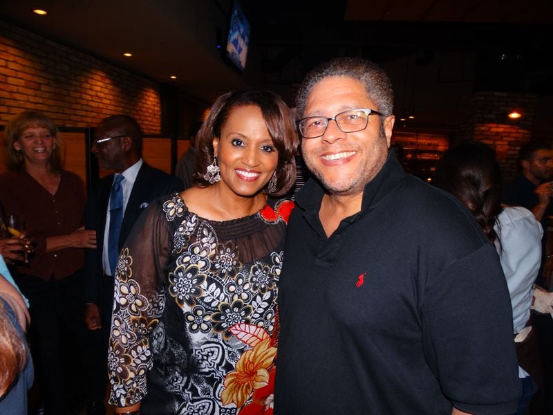 Donna Lowery and Keith Whitney at TavernPointe Friday, April 29, 2016 for a big 11 Alive retirement party. CREDIT: Rodney Ho/rho@ajc.com