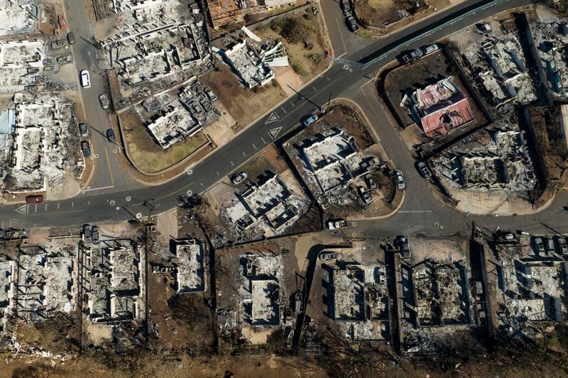FILE - A general view shows the aftermath of a wildfire in Lahaina, Hawaii, on Aug. 17, 2023. (AP Photo/Jae C. Hong, File)