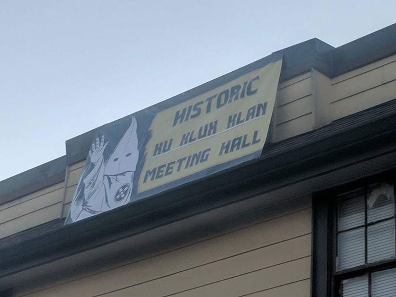 Ku Klux Klan material was placed on a building in Dahlonega. (Credit: Channel 2 Action News)