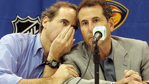 Michael Gearon Jr. (left) and Bruce Levenson were among the original partners of the Atlanta Spirit Group, which purchased the Atlanta Hawks, Thrashers and Philips Arena nearly a decade ago.