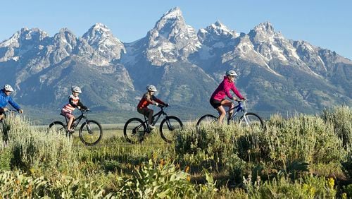 The Tour of the Tetons is an epic five-day MTB adventure that includes biking in two national parks.
(Courtesy of Teton Mountain Bike Tours)