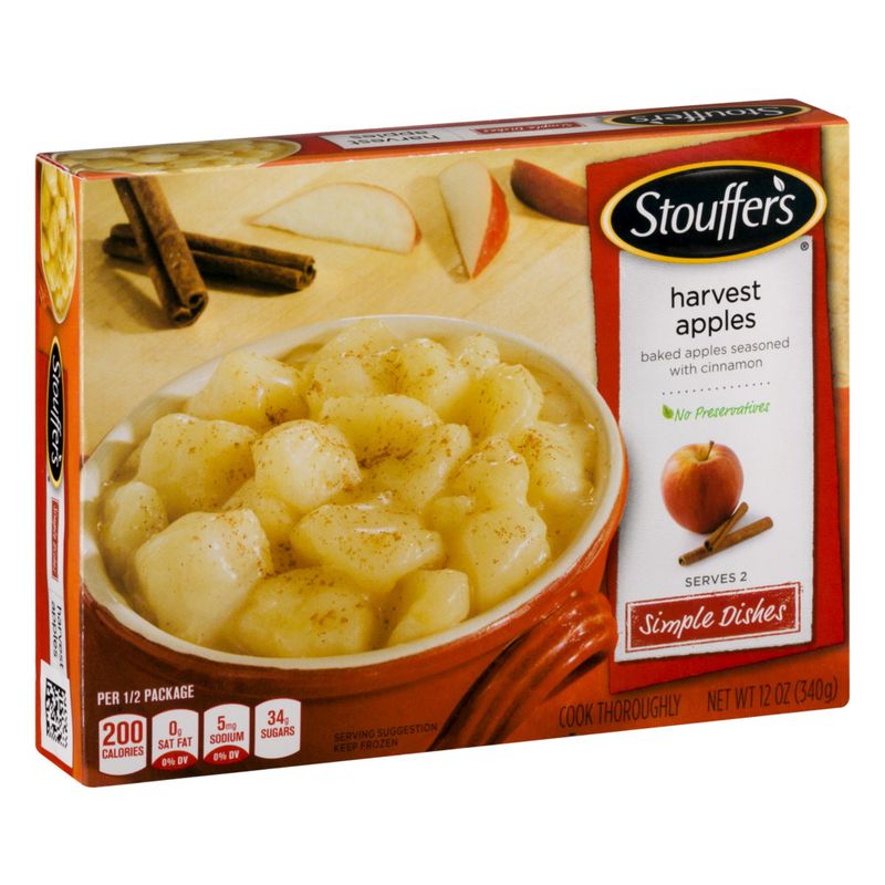 Stouffer’s Harvest Apples, now discontinued, teamed baked apples with cinnamon for a quick and easy microwaveable side dish.