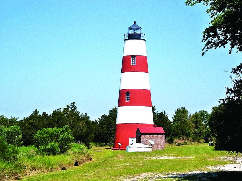 The 100-foot-tall Sapelo Island Lighthouse was built in 1905.