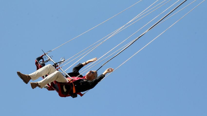 AJC's Tom Kelley rides the new extreme swing ride