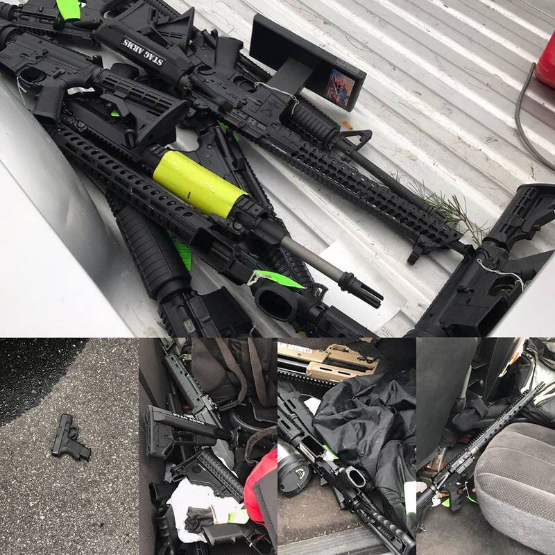These are some of the stolen guns that were recovered by police Saturday. (Credit: Alpharetta Police)