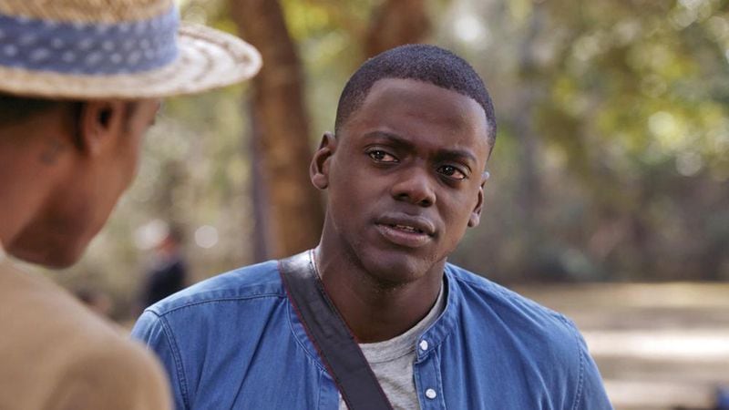(L to R) Logan (LAKEITH STANFIELD) meets Chris (DANIEL KALUUYA) in Universal Pictures’ “Get Out,.” a speculative thriller about a young African-American man who visits his white girlfriend’s family estate, and becomes ensnared in a more sinister real reason for the invitation.
