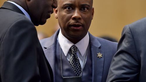 Clayton County Sheriff Victor Hill has been indicted on four counts of violating civil rights on jail detainees. File photo from Wednesday March 30, 2016 at the Clayton State University Student Activities Center in Morrow.   BRANT SANDERLIN / THE ATLANTA JOURNAL-CONSTITUTION